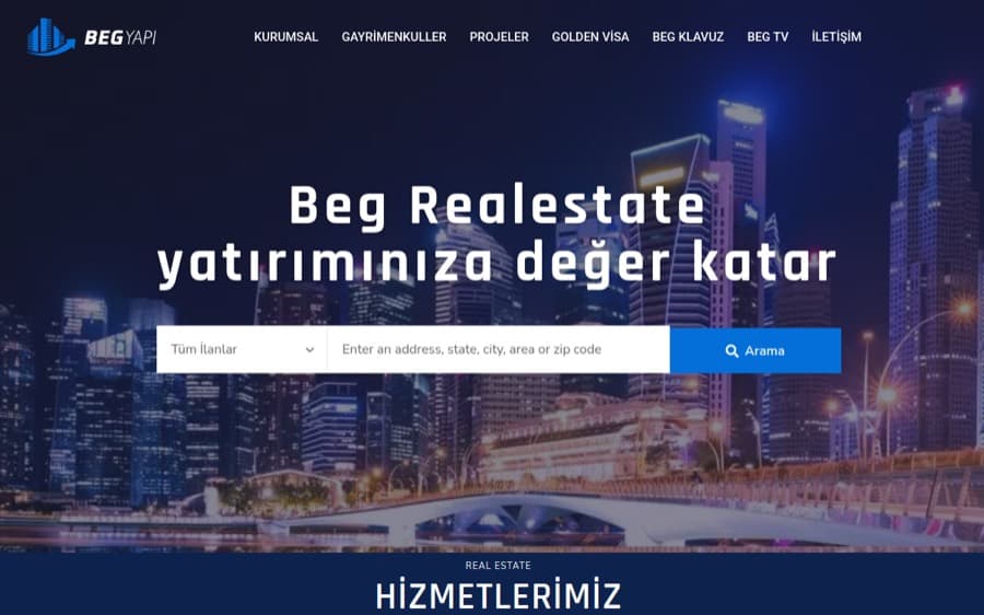 Beg Real Estate — Virksomhedshjemmeside