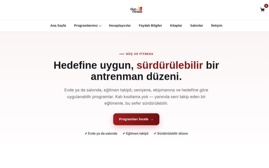 Güç ve Fitness — Virksomhedshjemmeside